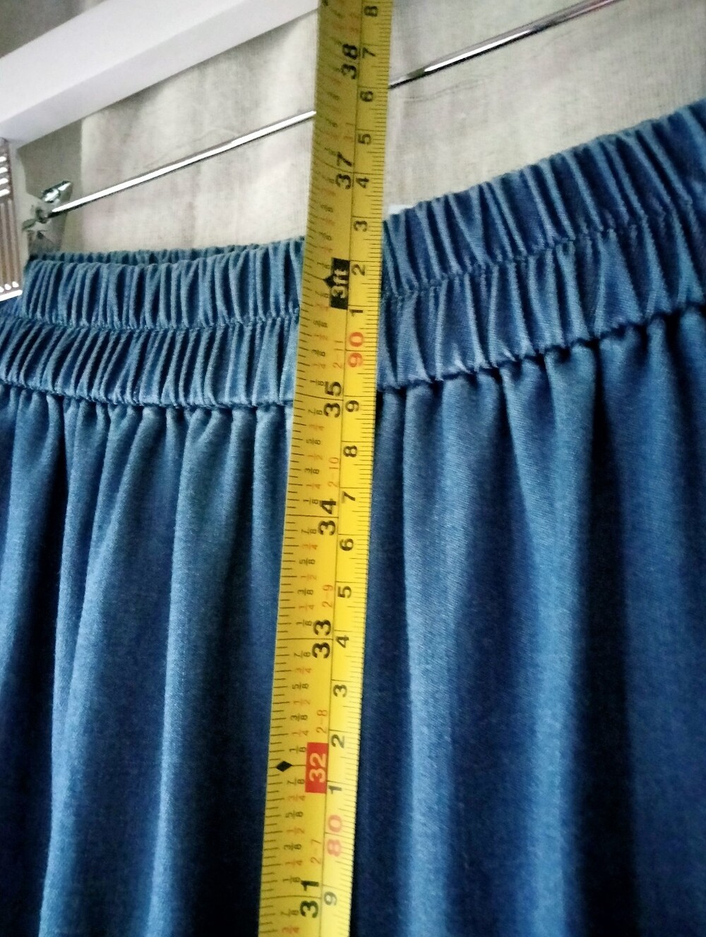 Women's Blue Tiered Maxi Skirt with Elastic Waist - Picture 6 of 11